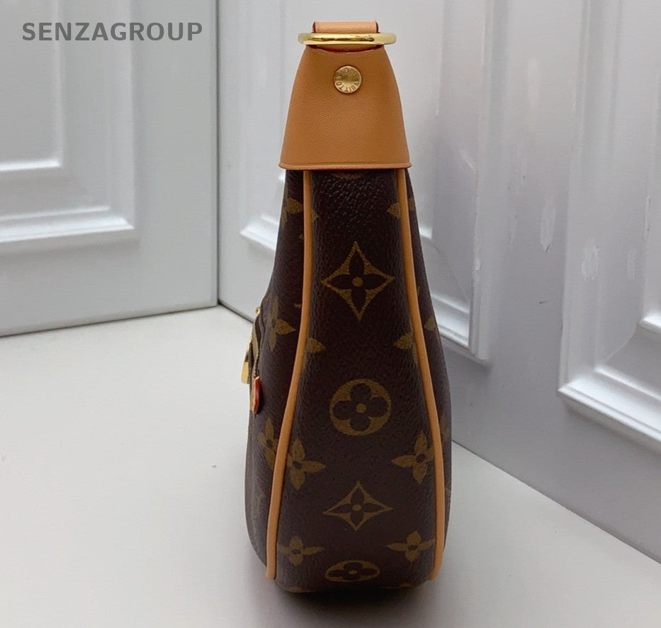 Louis Vuitton Loop Monogram Chain Shoulder Bag Brown Gold Women Classic