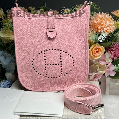 Hermès Evelyne 19 Mini Bag Pink Silver Hardware Shoulder Crossbody