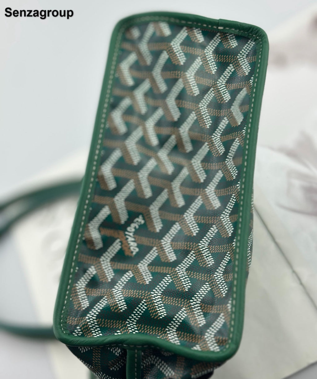 Goyard Anjou Mini Tote Top Handle Shoulder Bag Green Used Women Classic