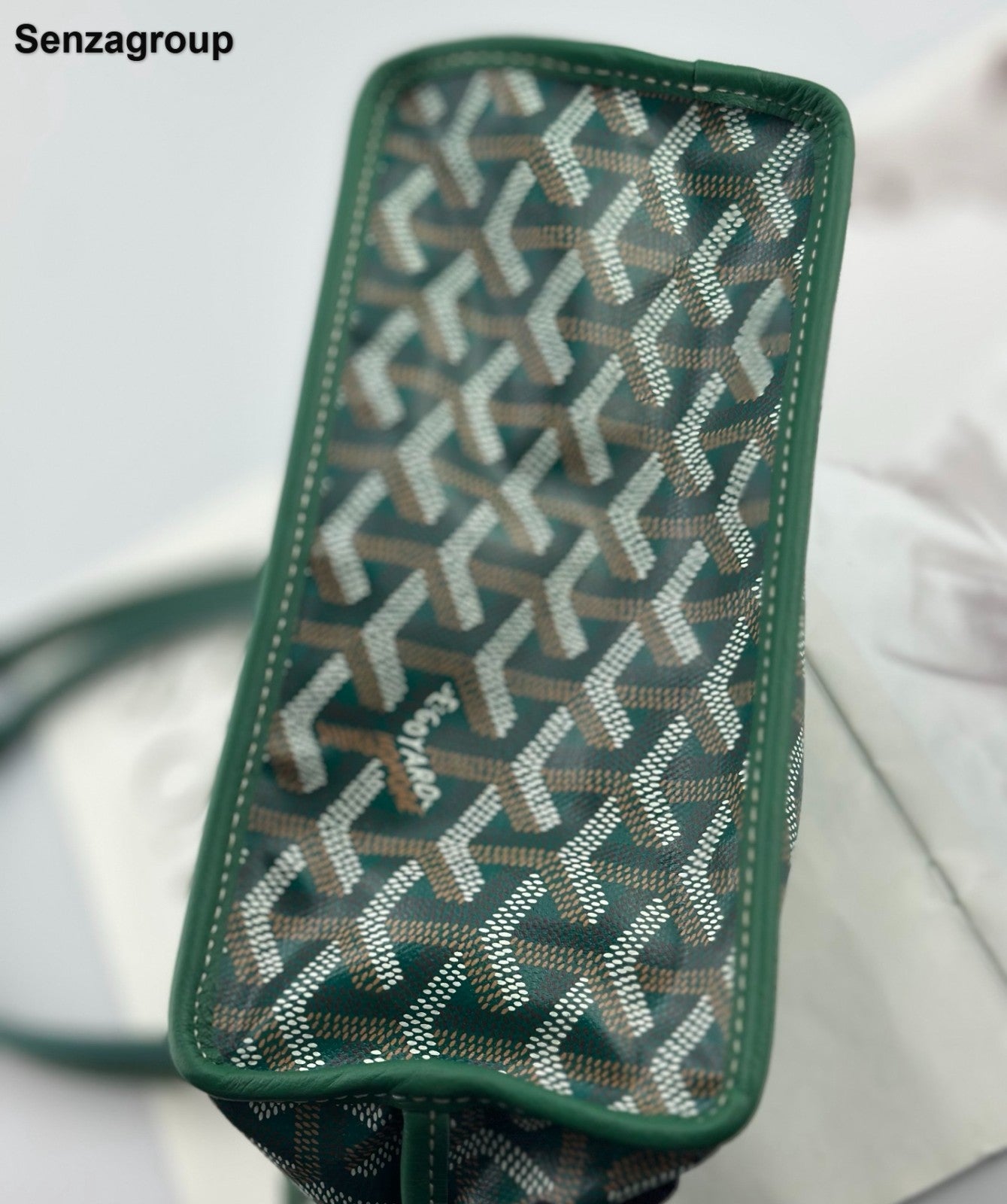 Goyard Anjou Mini Tote Top Handle Shoulder Bag Green Used Women Classic