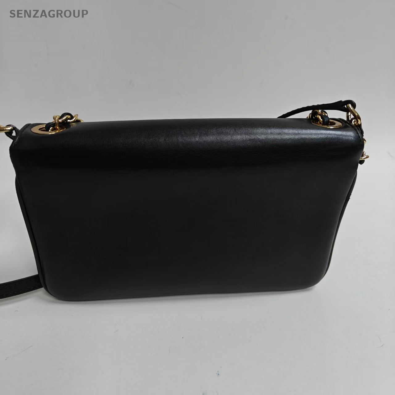 Chanel Timeless Chain Shoulder Bag Black Gold Diamond Women Classic Designer