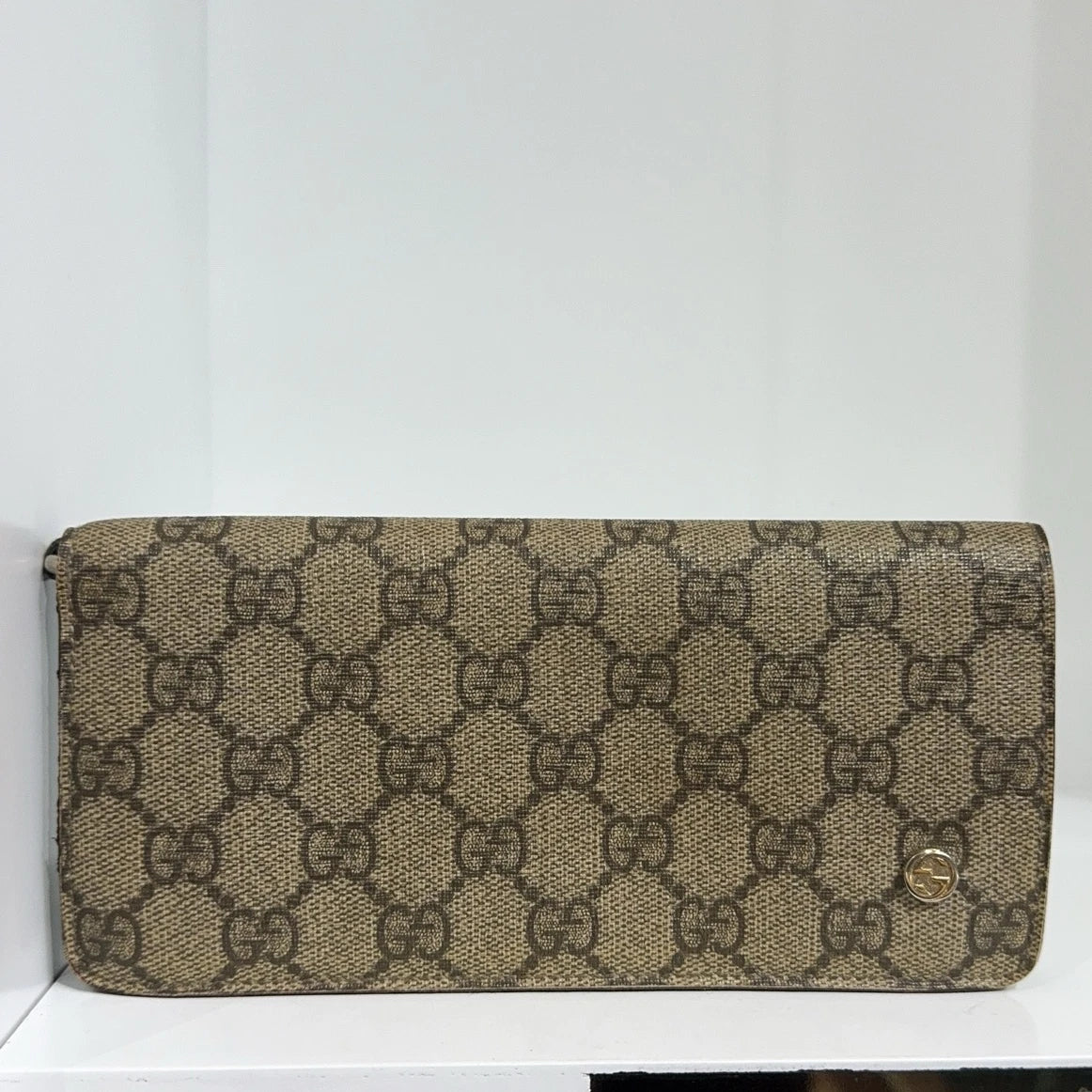 GUCCI Beige Monogram Canvas Long Wallet For Women
