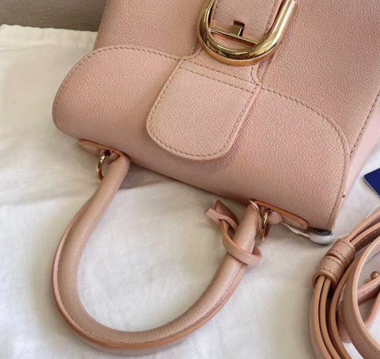 Delvaux  Brillant Mini Top Handle Bag Crossbody Pink Gold Used Women Classic
