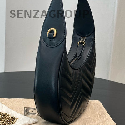 Gucci GG Marmont Black Gold Leather Shoulder Crossbody Bag