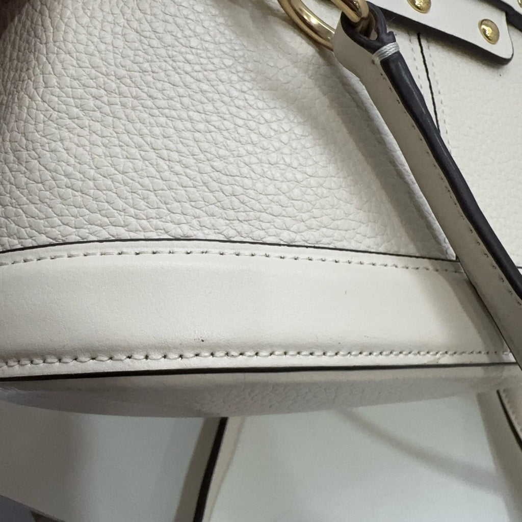 Coach Georgie 20 White Rivet Leather Box Handbag Shoulder Crossbody Women