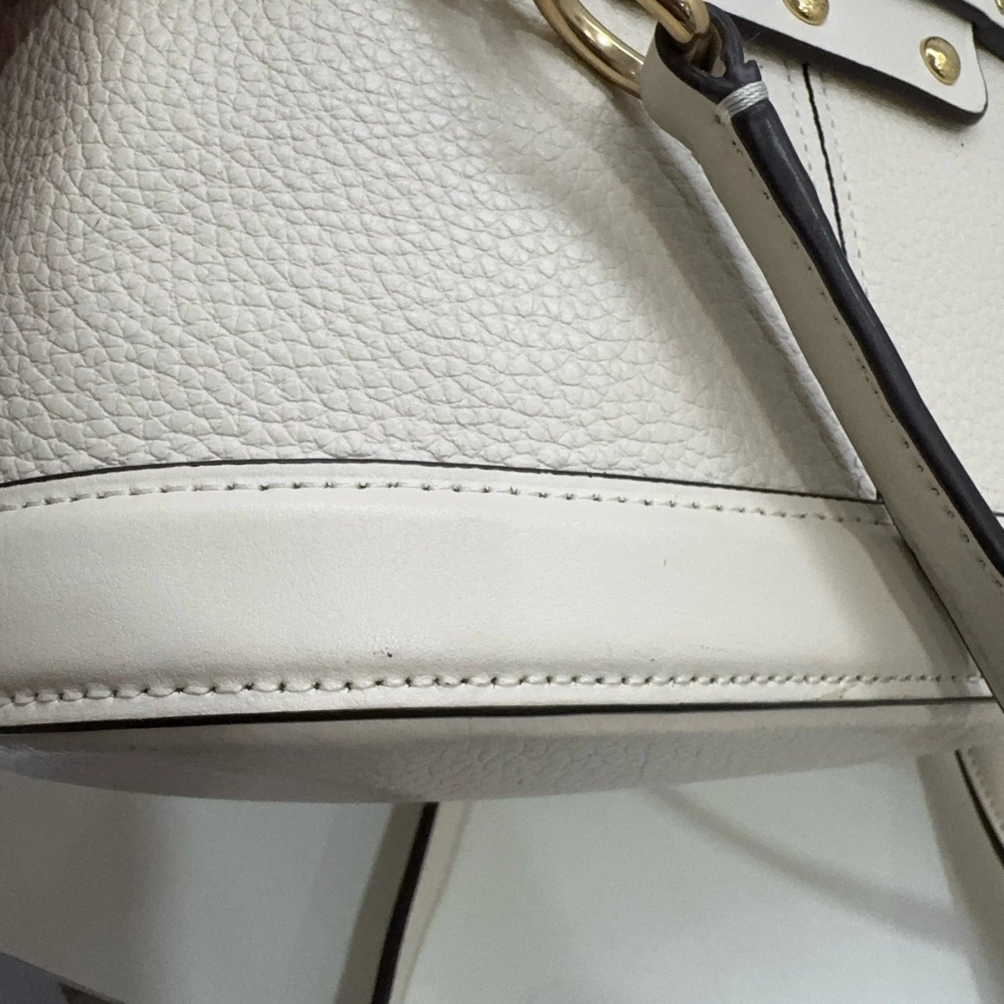 Coach Georgie 20 White Rivet Leather Box Handbag Shoulder Crossbody Women