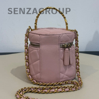Chanel Mini Classic Flap Bag Pink Gold Lambskin Chain Shoulder Bag