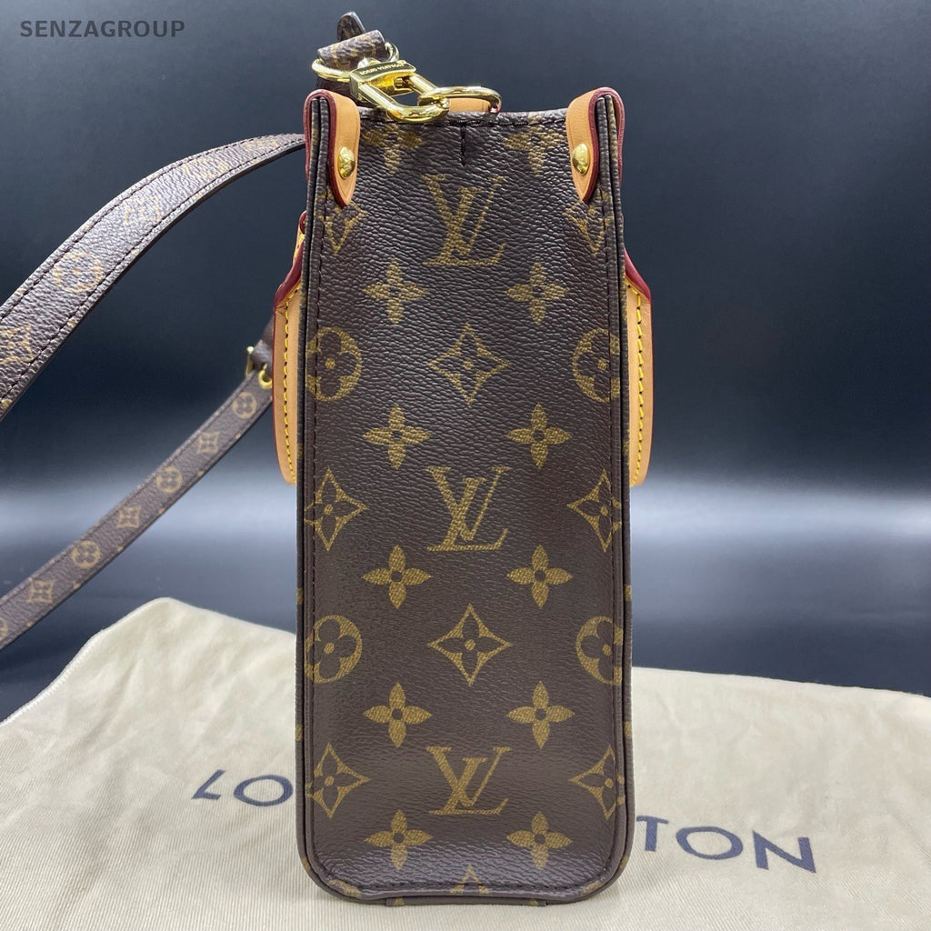 Louis Vuitton Sac Plat BB Monogram Canvas Top Handle Crossbody Women Classic