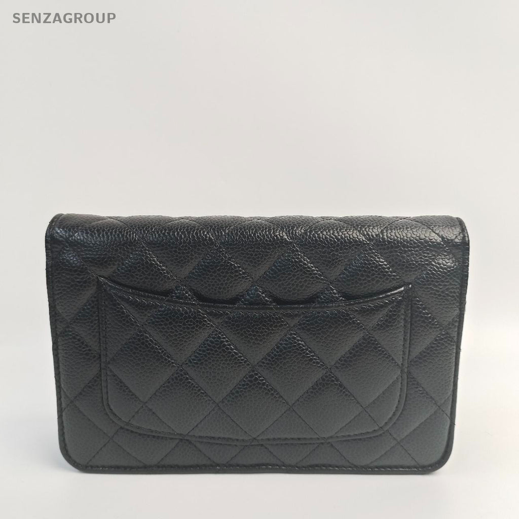 SJ0001 CHANEL CC Wallet on Chain WOC Black