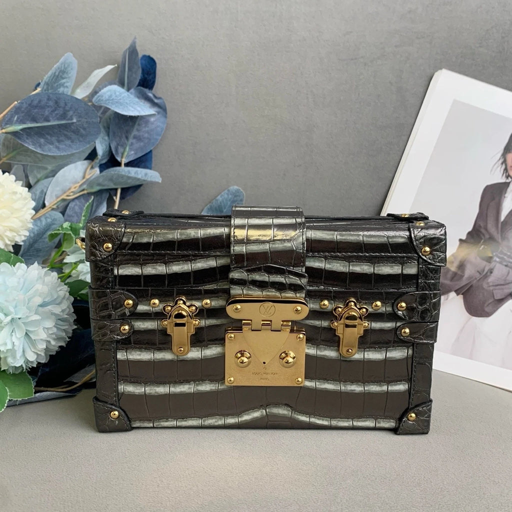 Louis Vuitton Limited Gradient Silver Petite Malle Box Bag Women