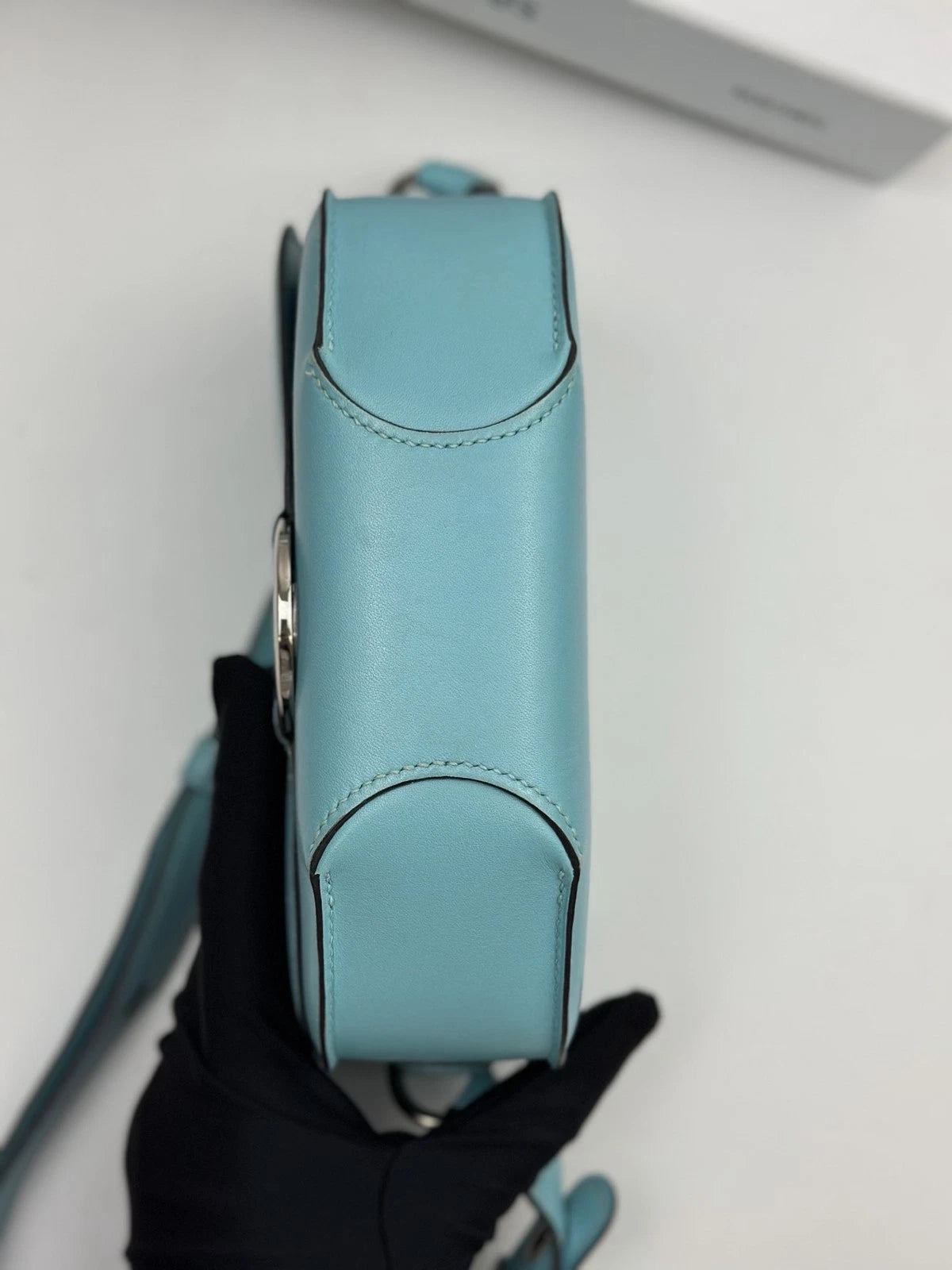 Excellent Hermes Cherche Mini Blue Shoulder Bag Silver Hardware with Dust Bag