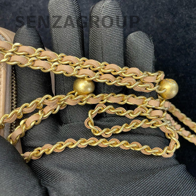 Chanel Pink Quilted Double Gold Pearl Mini Box Chain Crossbody Bag