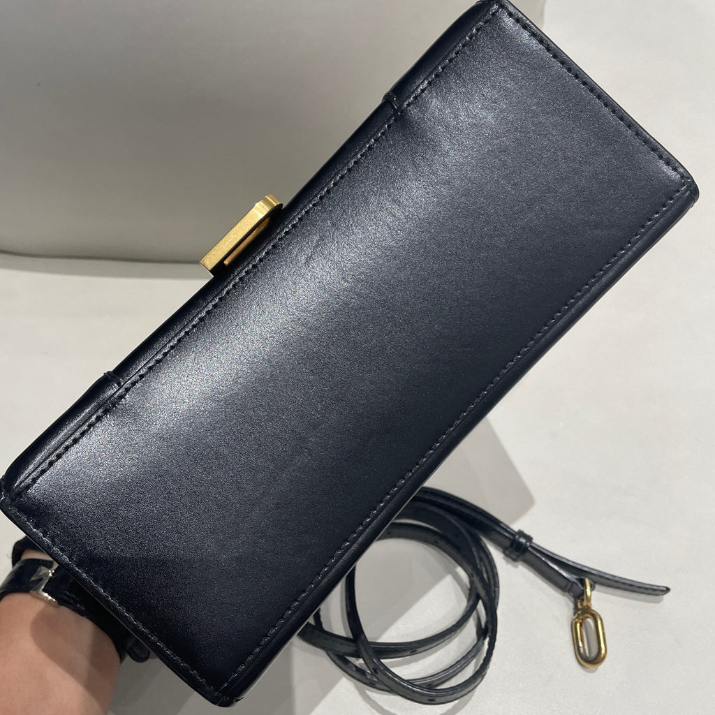 Balenciaga Small 2Way Handbag Crossbody Black Gold Classic Fashion Women