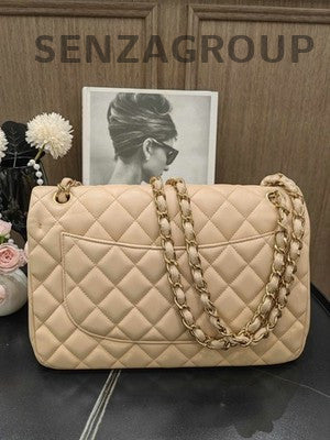 Chanel Classic Flap Jumbo Beige Gold Hardware Shoulder Crossbody Bag