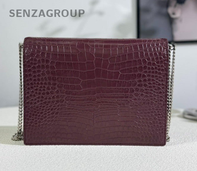 YSL Saint Lauren Paris Chain Shoulde Bag Woman dark Red