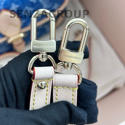 Louis Vuitton Denim Monogram Baguette Shoulder Bag Blue Gold Hardware