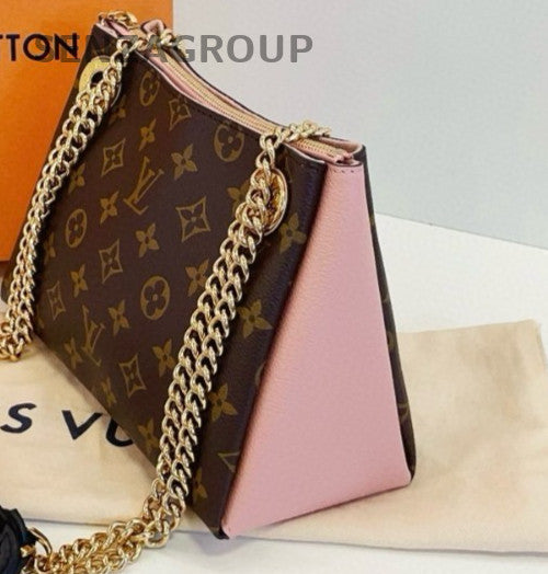 Louis Vuitton Surene BB Monogram Chain Shoulder Bag Crossbody Brown Pink Women