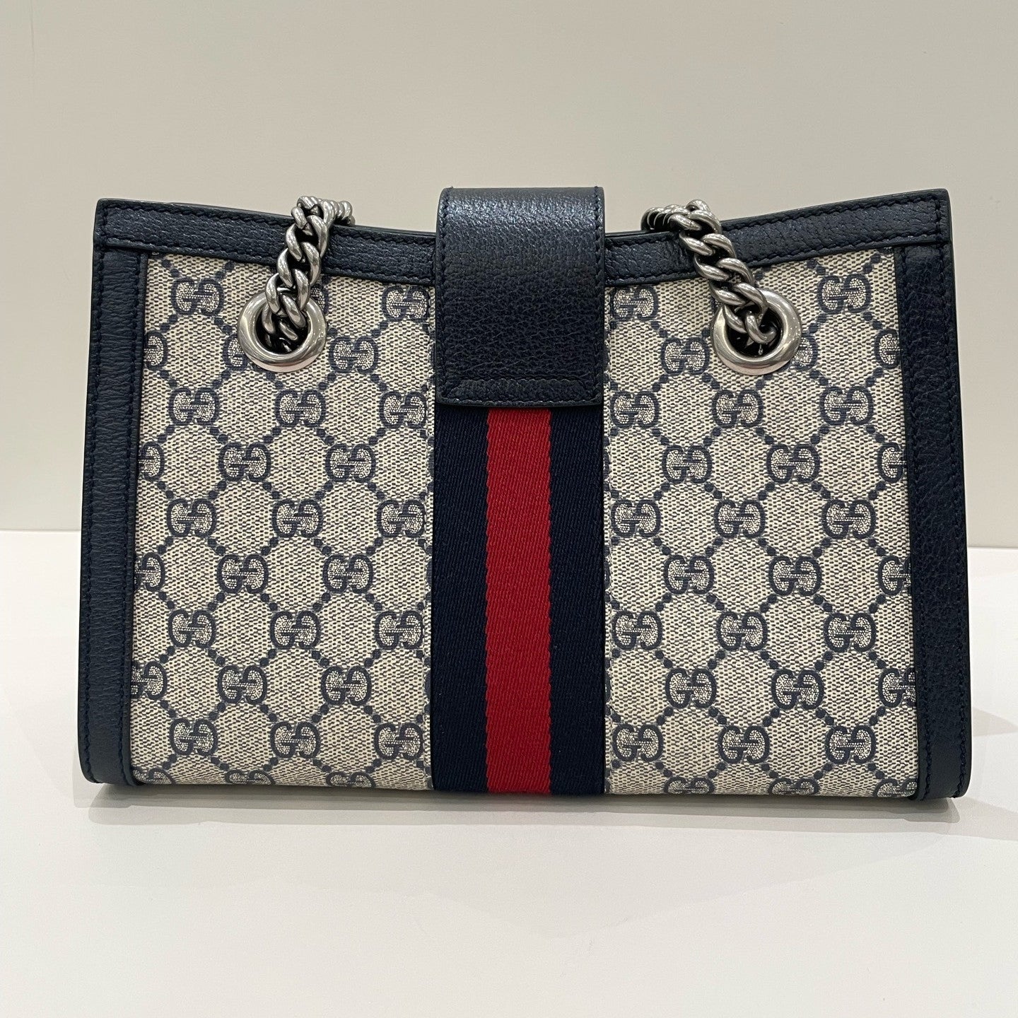 Gucci GG Marmont Padlock Shoulder Bag Brown Silver Hardware