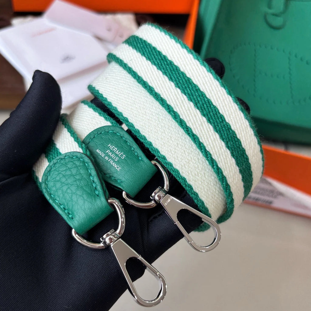 Excellent Hermes Evelyne Mini 2Way Green Shoulder Bag Crossbody Silver Hardware
