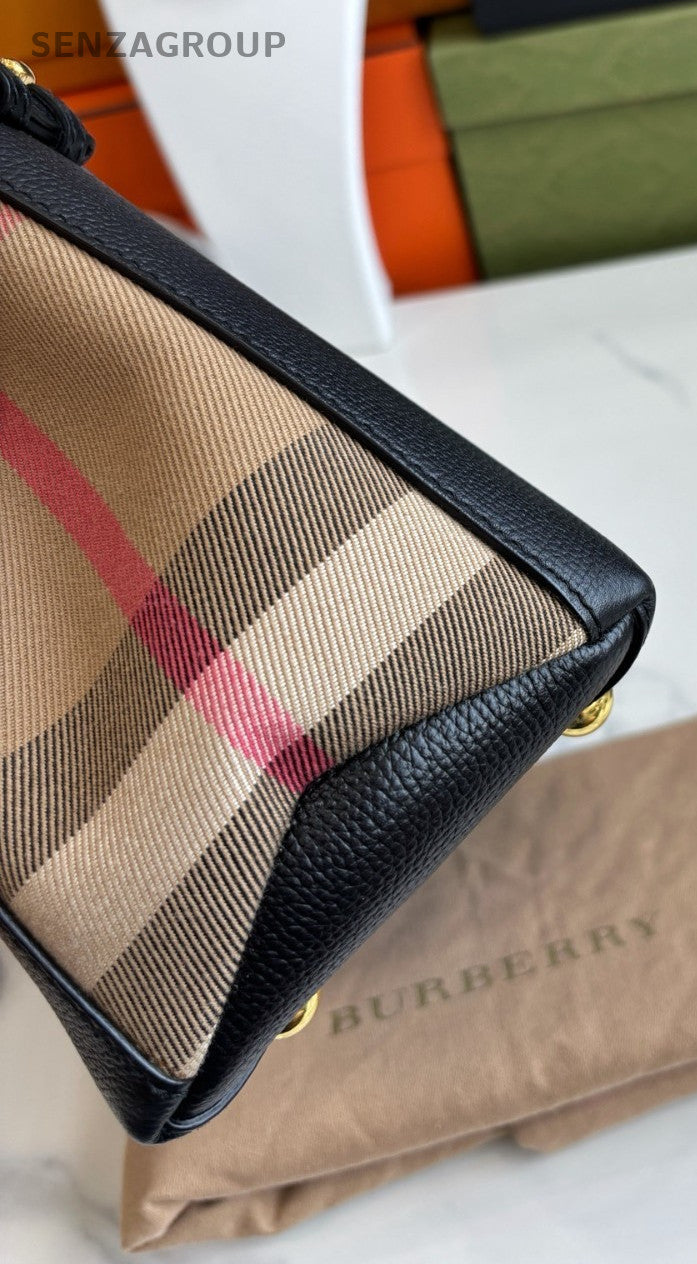 Burberry Banner Top Handle bag Black gold Almost Brand NEW 2WAY Crossbody
