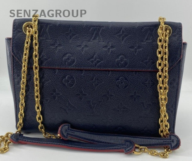 Louis Vuitton Vavin MM Monogram Chain Shoulder Bag Blue Red Gold Women Classic