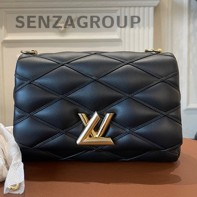 Louis Vuitton Medium Black Gold Buckle Shoulder Crossbody Bag Classic