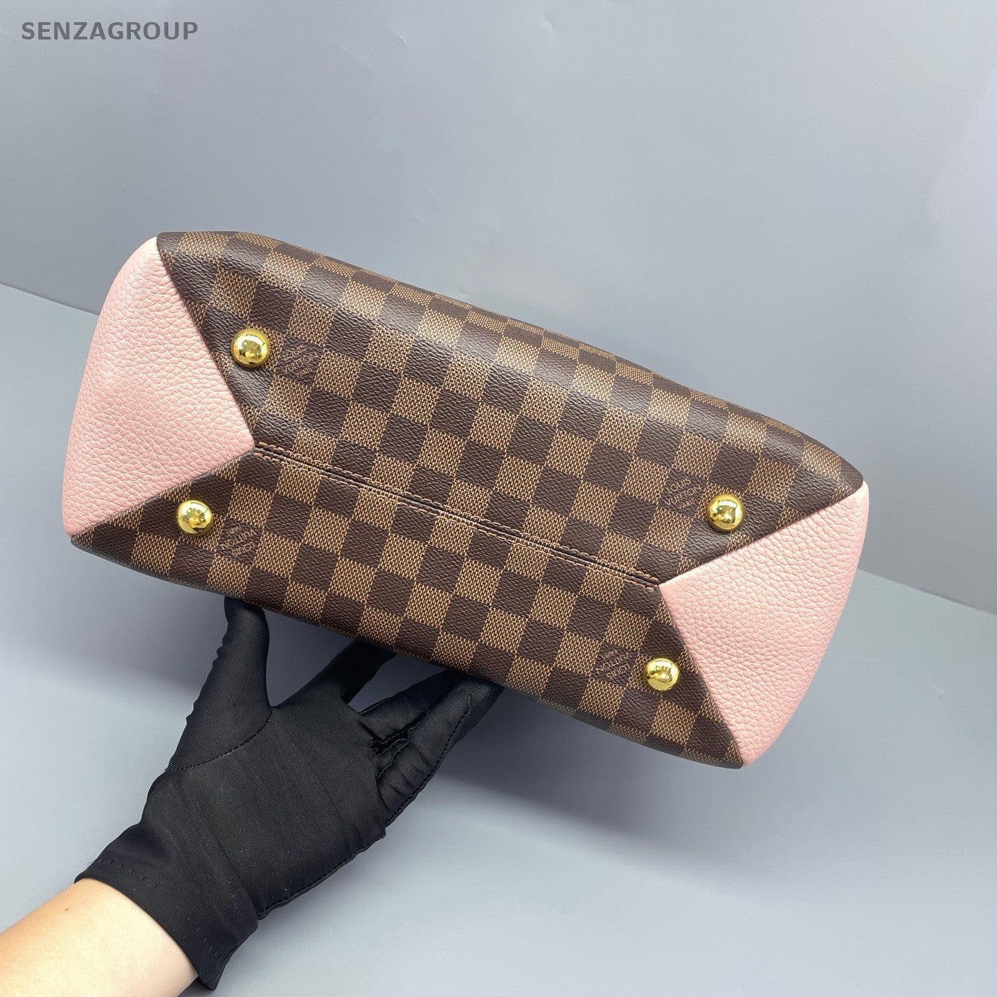 Louis Vuitton Brityany Damier Ebene Top Handle 2way Shoulder Handbag Women Brown