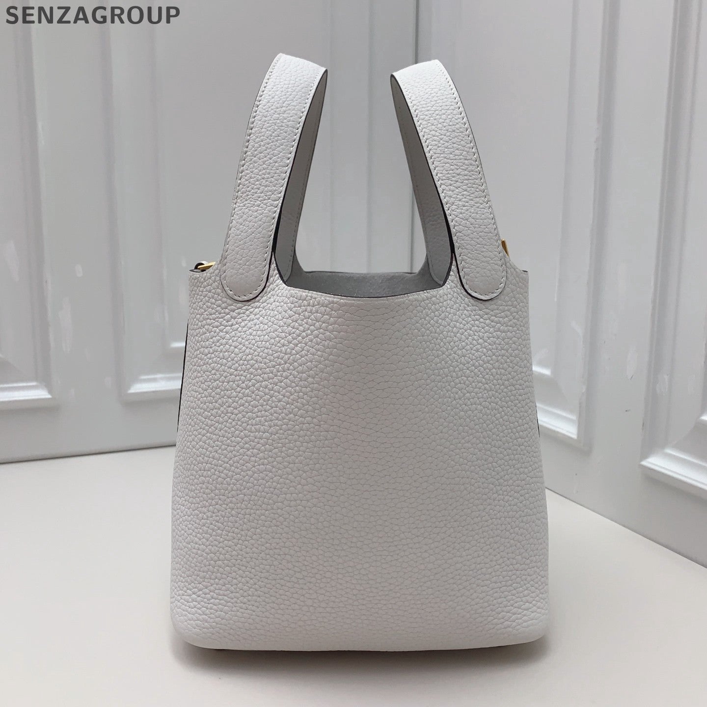 Hermes Picotin18 Top Handle Shoulder Bag White Gold Women Classic Fashion