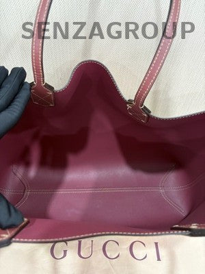 GUCCI Peltole Medium Tote Shoulder Bag Beige Purple Fashion Women