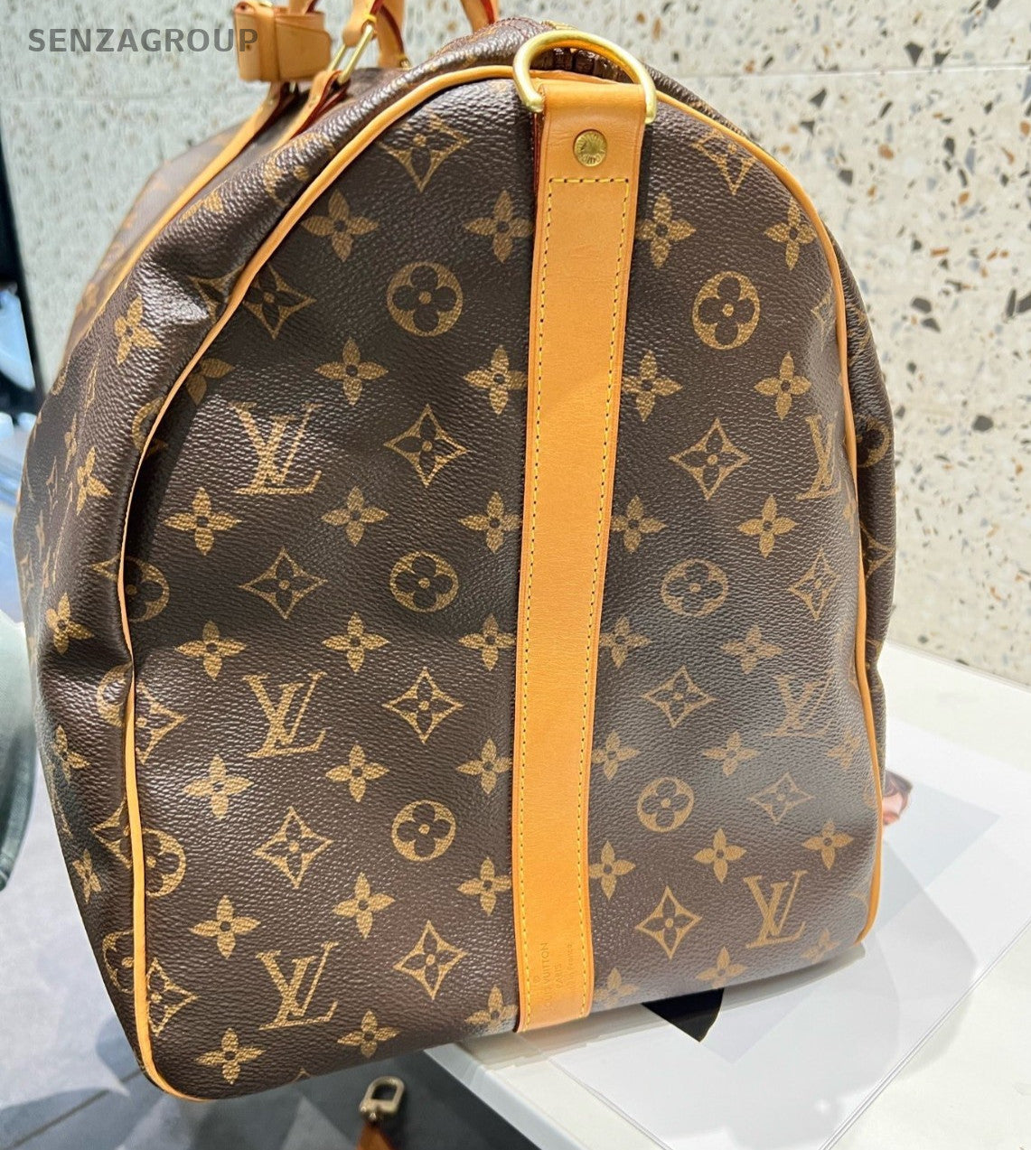 Louis Vuitton Keepall Monogram Macassar Top Handle Bag Crossbody Unisex Adults