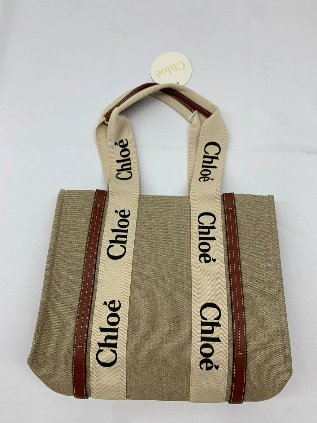 Chloe Medium WOODY Canvas Tote Handbag For Women