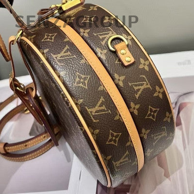 Louis Vuitton Monogram Hard Trunk Bag Gold Buckle Brown Women's Classic