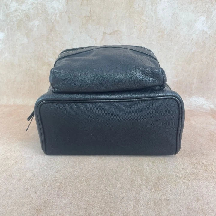 Saint Laurent Black Calfskin Canvas Backpack For Women