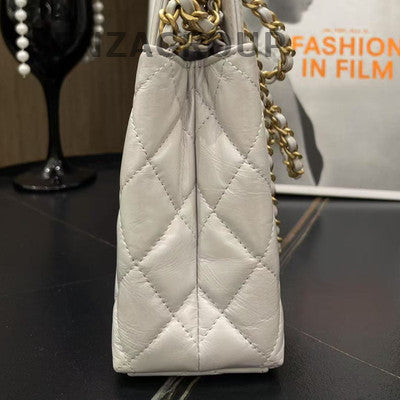 Chanel Kelly Grey Quilted Chain Shoulder Bag Classic Women's