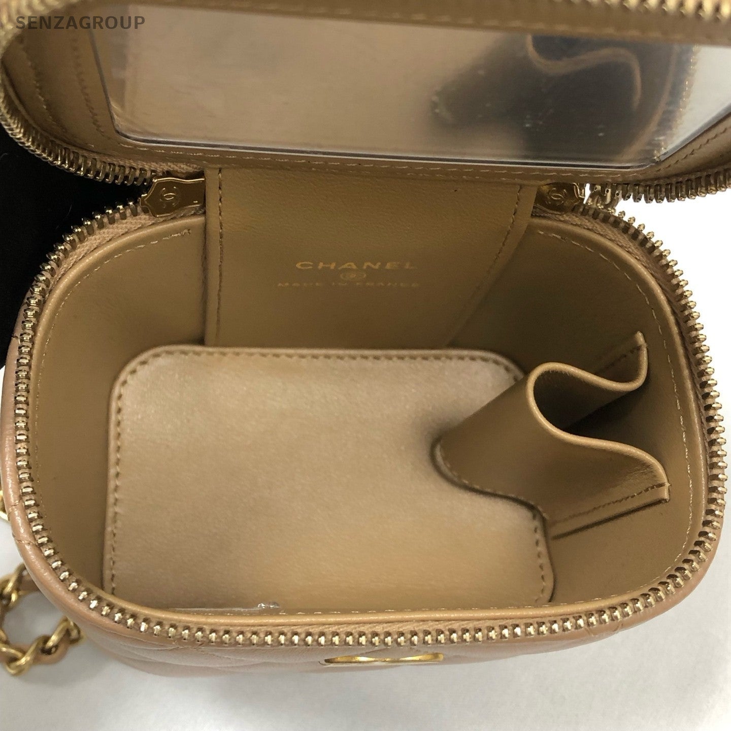 Chanel Lambskin Chain Shoulder Bag Crossbody Brown Gold Women Designer Diamond