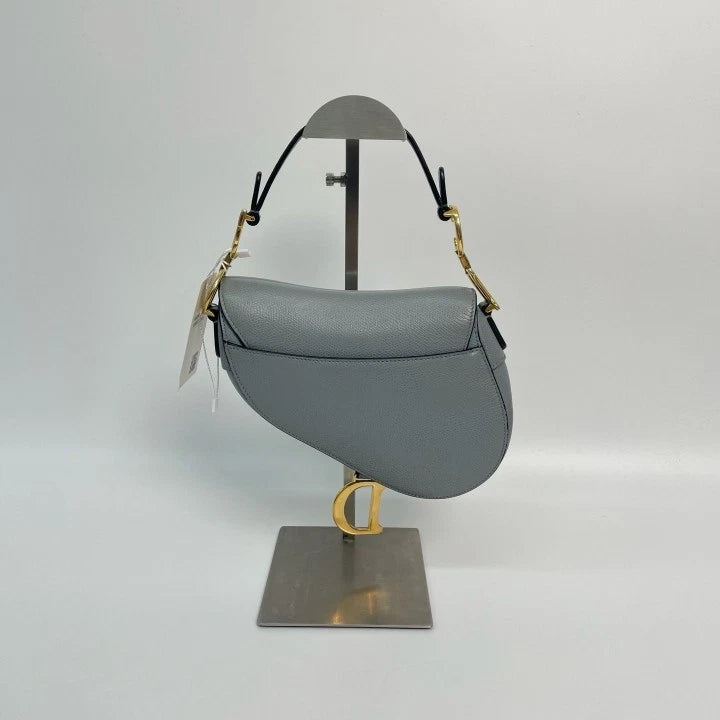 Dior Cloud Blue Calfskin Mini Saddle Shoulder Bag For Women