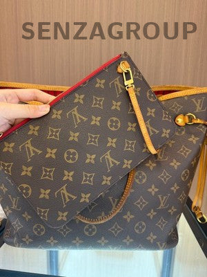 Louis Vuitton Monogram Neverfull MM Tote Bag Brown Classic Women's