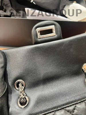 Chanel 2.55 Mini Black Silver Quilted Chain Shoulder Crossbody Bag