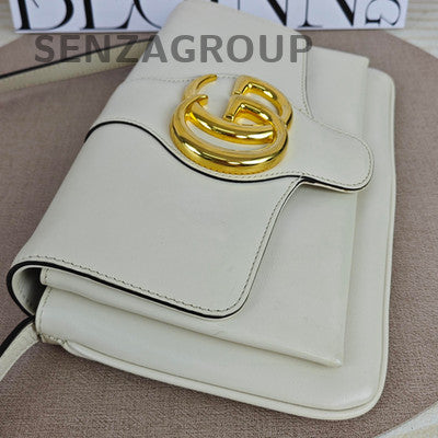 Gucci Arli White Calfskin Envelope Shoulder Crossbody Bag Women Fashion