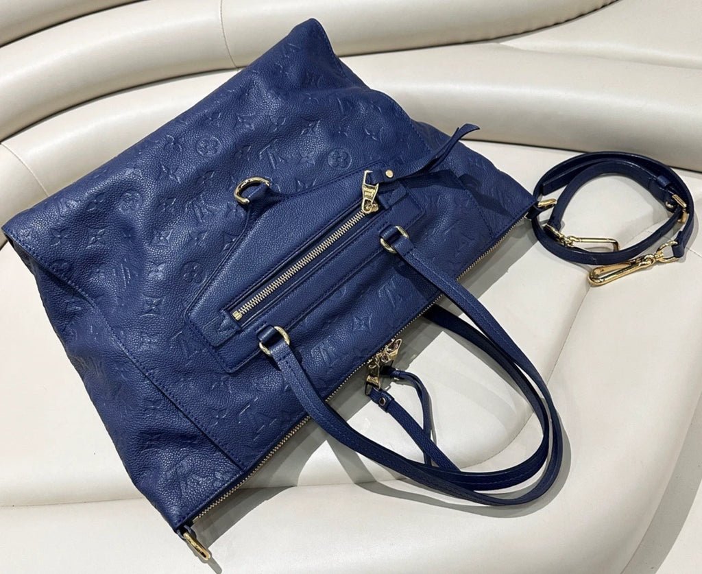 Louis Vuitton Lumineuse Monogram Empreinte Shoulder 2-Way Handbag Blue - Pre-Owned