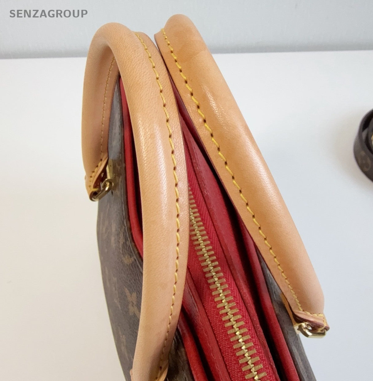 Louis Vuitton Pallas BB Monogram Top Handle Bag Crossbody Brown Gold Women
