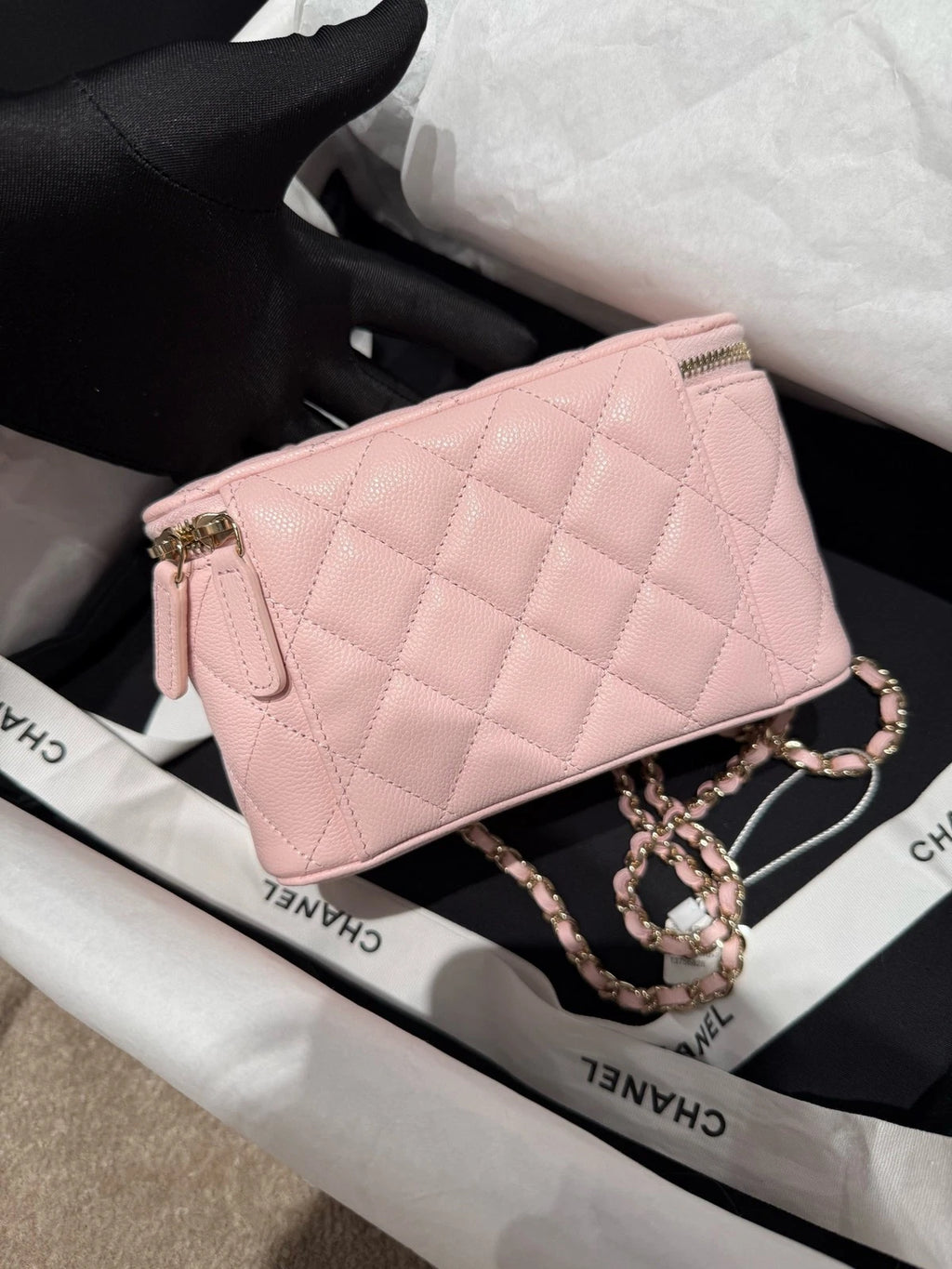 NEW CHANEL Sakura Pink Long Box Crossbody Bag For Women