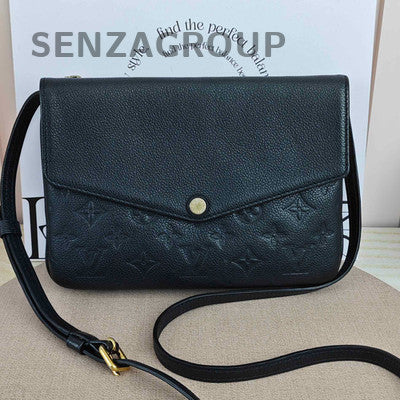 Louis Vuitton Twice Black Shoulder Crossbody Bag Classic Women's
