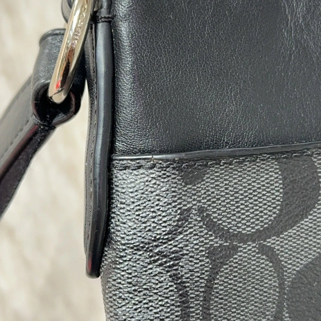 Coach Gray Monogram Canvas Shoulder Crossbody Bag For Women