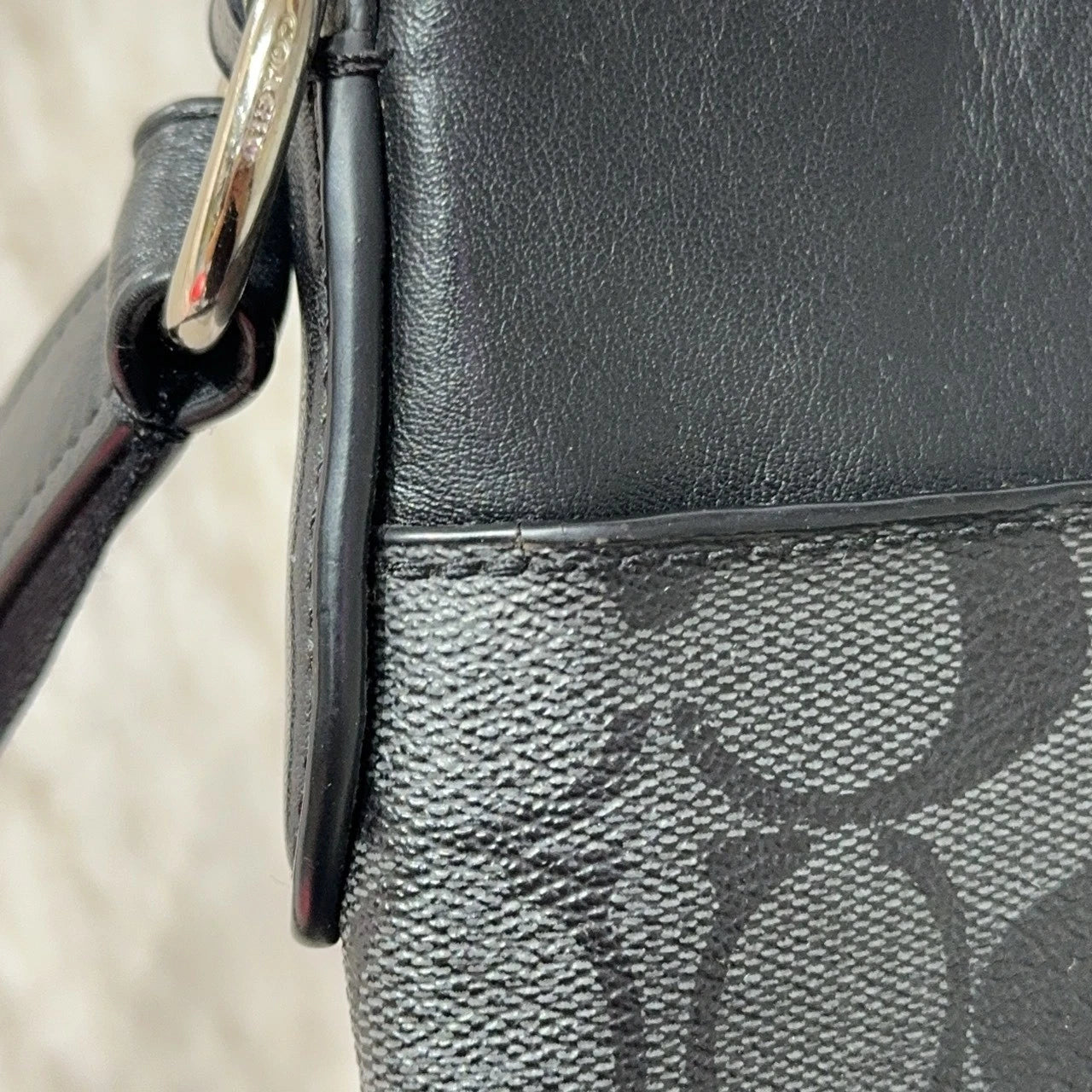 Coach Gray Monogram Canvas Shoulder Crossbody Bag For Women