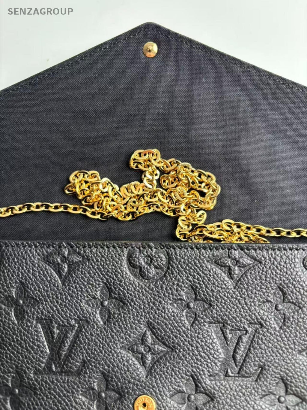 SJ0001 Louis Vuitton Felicie black leather monogram