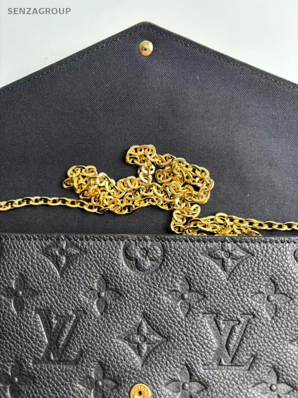 SJ0001 Louis Vuitton Felicie black leather monogram