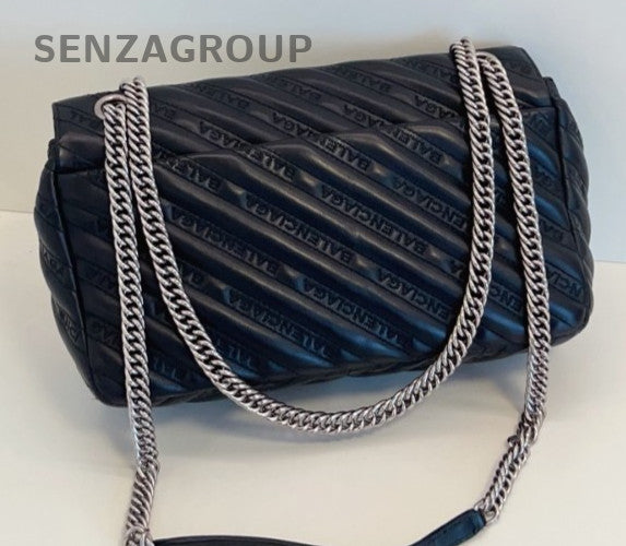 Balenciaga Lock Round Chain Shoulder Bag Black Silver Used Women Classic