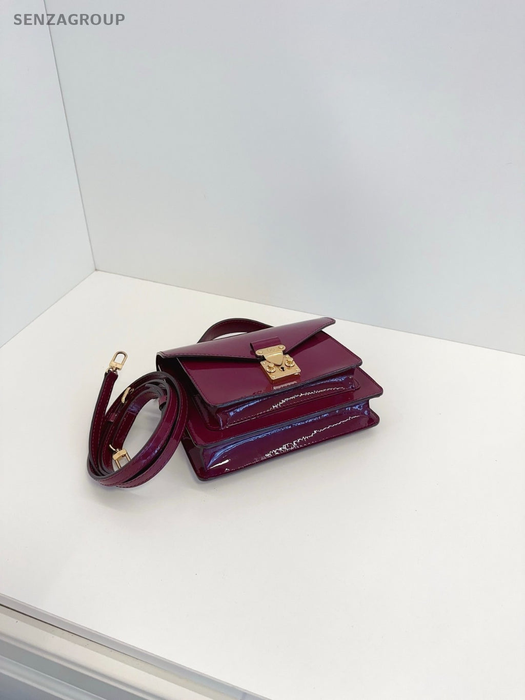 Louis Vuitton Purple-red Vernis Monceau BB 2WAY Handbag Crossbody