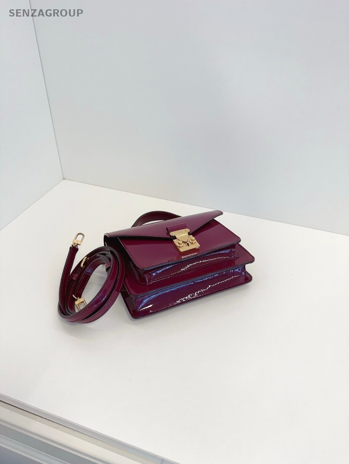 Louis Vuitton Purple-red Vernis Monceau BB 2WAY Handbag Crossbody